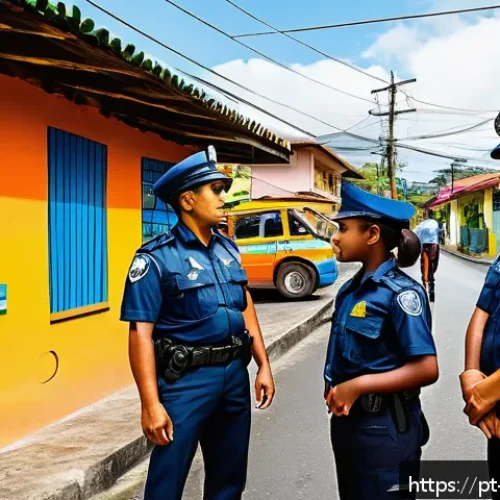 Home 17 코스타리카 무장 해제 정책 - A vibrant street scene in San José, Costa Rica, showing diverse community members engaging peacefull...