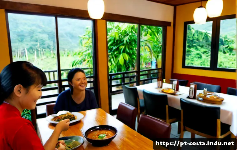 코스타리카 한인 사회 및 한식당 정보 - Photorealistic welcoming Korean restaurant interior in San José, Costa Rica, a multigenerational gro...